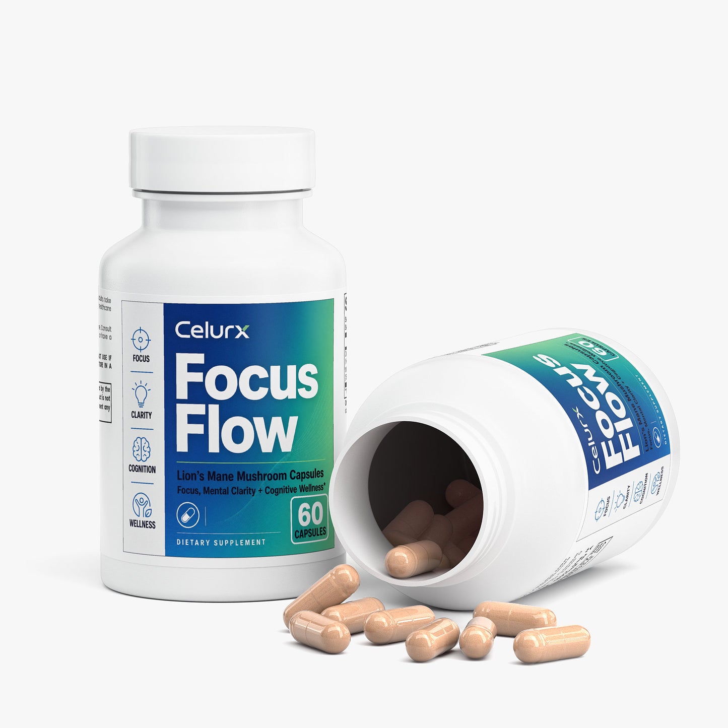 Celurx Focus Flow Lion's Mane Mushroom Capsules