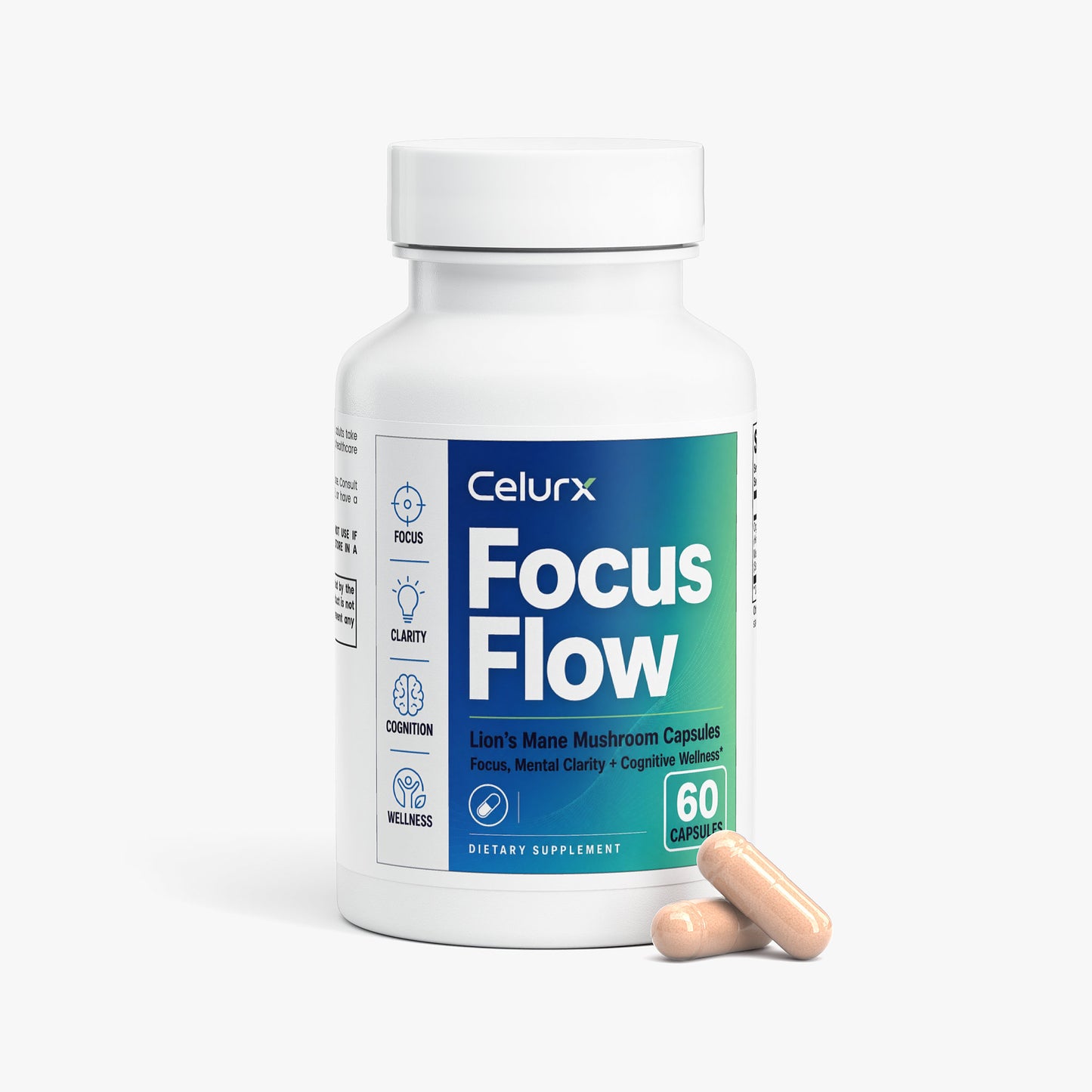 Celurx Focus Flow Lion's Mane Mushroom Capsules